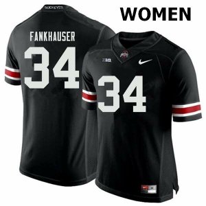 Women's Ohio State Buckeyes #34 Owen Fankhauser Black Nike NCAA College Football Jersey Fashion YOA2544NT